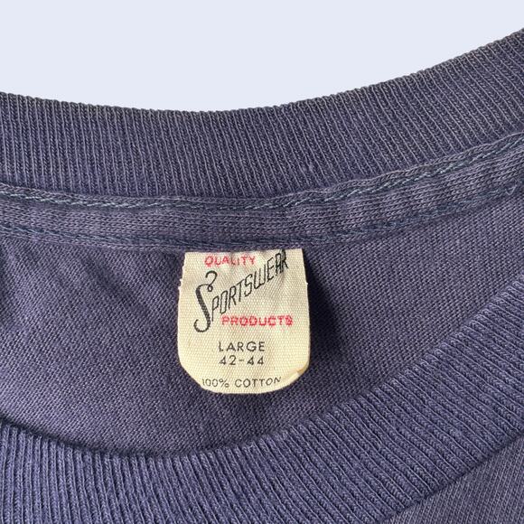 Vintage L Bass Fish Graphic Tee Blue Yellow Fishing - Picture 3 of 6